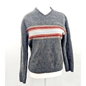 Vintage 90s Northern Apparel Womens 100% Shetland Wool V-Neck Sweater Size Large